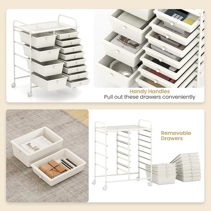 BECOMFORT 15-Drawer Rolling Cart - Image 6