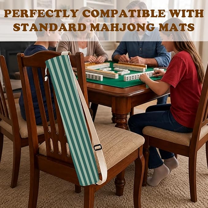 Green Striped Mahjong Mat Bag - Image 5