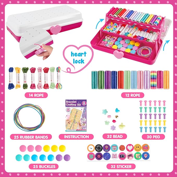 TingingYuli Friendship Bracelet Making Kit, 3-Layer Storage Box, Gift 6-12 | - Image 2