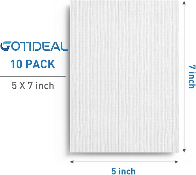 GOTIDEAL Canvases for Painting, 5x7 inch of 24, Professional Primed White Blank - Image 3