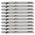 50Pack T101B T-Shank Contractor Jig Saw Blades - 4 Inch 10 TPI Jigsaw Blades Set- Made for High Speed Carbon Steel, Clean and Precise Straight Cutting Wood Boards PVC Plastic