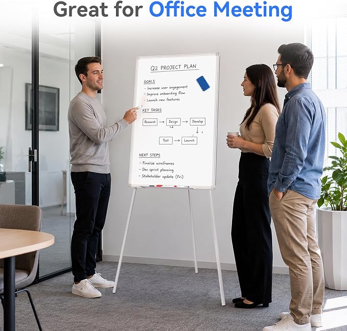 Maxtek Easel Whiteboard 36 x 24 in, Stand Tripod - Image 7