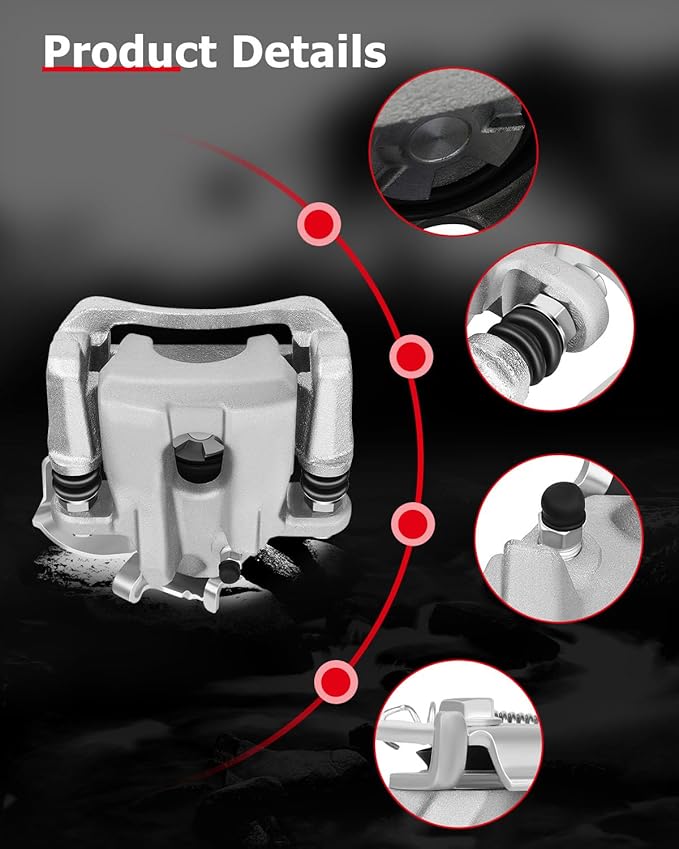cciyu Rear Left & Right Brake Calipers Assembly w/Bracket 18B5263 18B5262 2011-2019 For Ford For Explorer,2010-2014 For Ford For Flex,2013-2014 For Ford For Taurus,2010-2014 For Lincoln For MKT