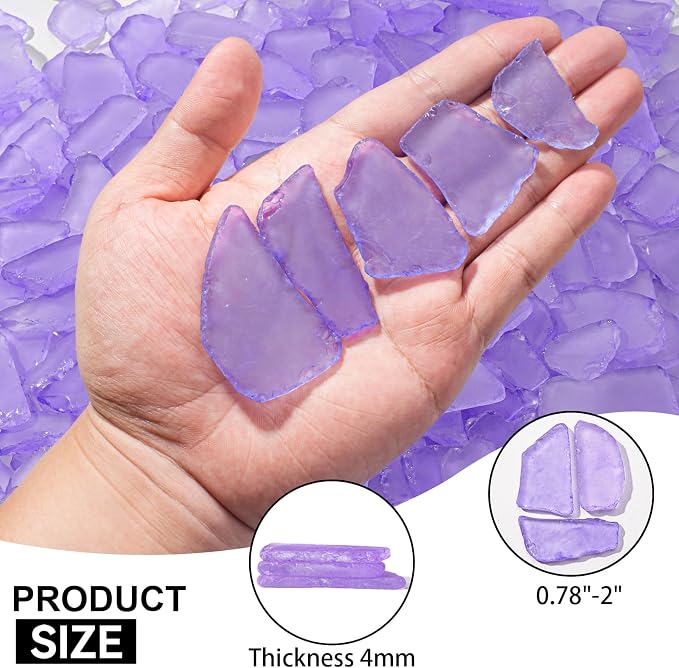 Keedolla Lavender Sea Glass for Crafts - 15 OZ Flat Frosted Seaglass Pieces for - Image 3