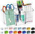 Multiuse Caddy Organizer with Handle, Portable Divided Plastic Tote Bin by AOZITA