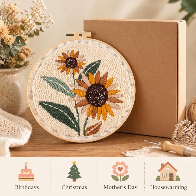 Fusionchaos Punch Needle Kits for Adults Beginners, Sunflower | All-in-one kit - Image 7