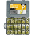 180PCS Marine Grade Heat Shrink Wire Connectors-Electrical Connectors Kit of Tinned Red Copper,Crimp Insulated Ring Fork Spade Butt Splice AWG12-10 Gauge (180pcs Yellow, AWG 12-10)