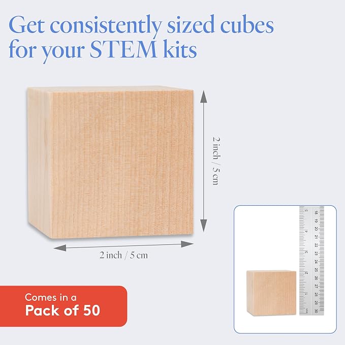 DIY Wood Cubes 2-inch, Wood Blocks - Image 4