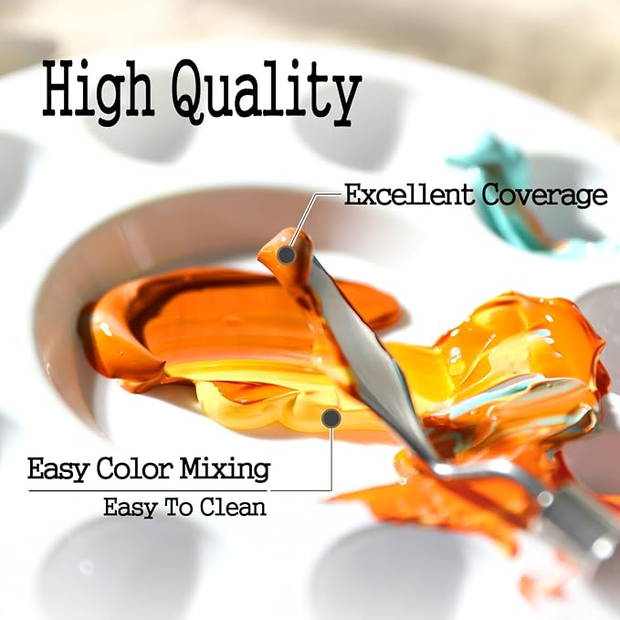 Artkey Acrylic Paint Set, 16 Colors 2 oz/59 ml Acrylic Paint Kit - Image 4