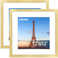 FIXSMITH 12x12 Picture Frame Gold Set of 2, Photo Frame by FIXSMITH