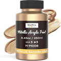 Nicpro Metallic Sahara Gold Acrylic Paint, 8.45oz/250ml Gold Leaf Paint | Large by Nicpro