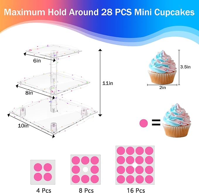 YestBuy 3 Tier Cupcake Stand - Image 4