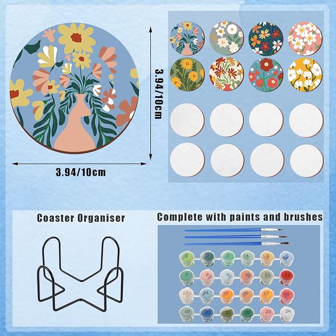 Reallnaive 8 Pcs Flower Paint by Numbers Kit - Image 4
