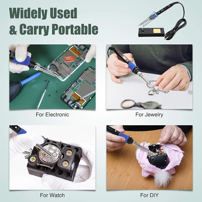 Soldering Iron Kit, 80W 110V LCD Digital Welding Tools, Portable Adjustable - Image 6