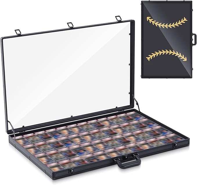 Trade Show Display Case Table Top Portable Aluminum Sports Card Display Case by Memorywuu