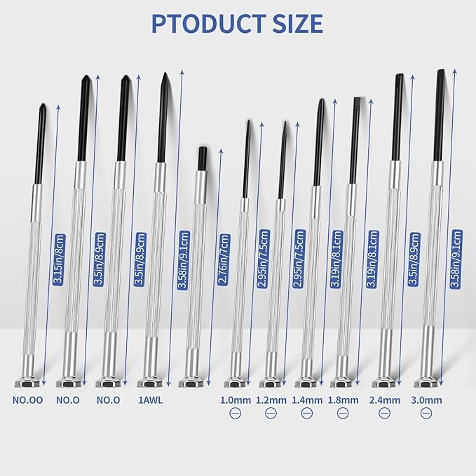 11PCS Mini Screwdriver Set,Small Screwdriver Set with 11 Different Size Flathead and Phillips Screwdrivers Eyeglass Repair for Eyeglasses, Sunglasses, Watch Clock Spectacle Repair
