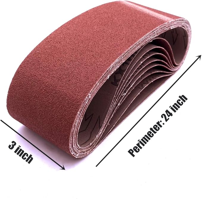 3 x 24 Inch Sanding Belts, 40 Grit Aluminum Oxide Belt Sander Sanding Belt, 3x24 Belt Sander Paper for Woodworking, 12 Pack (3x24In, 40 Grit)