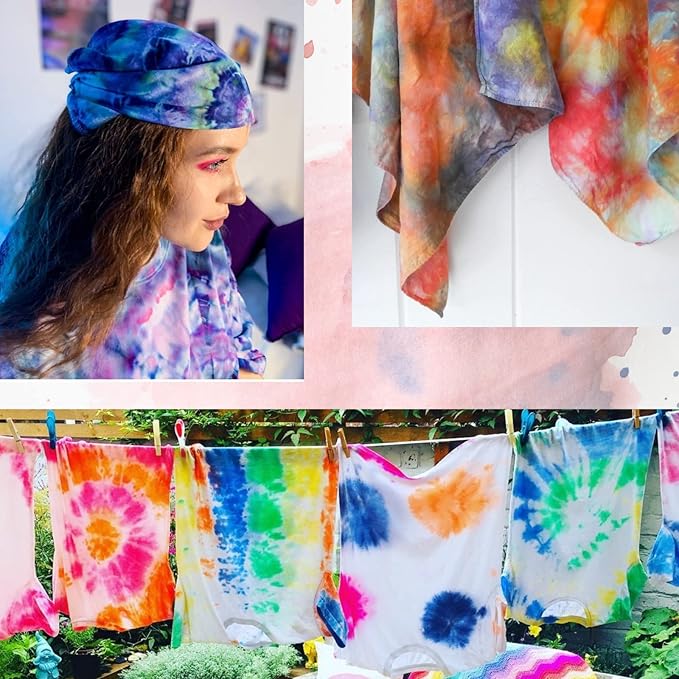 White Bandana for Tie Dye Party Supplies Plain Solid Cotton Large Headband Head - Image 5
