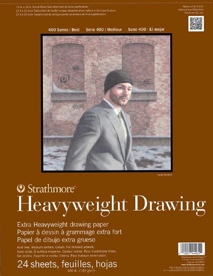Strathmore 400 Series Heavyweight Drawing Pad, Medium Surface, 24 Sheets by StrathmorePaper