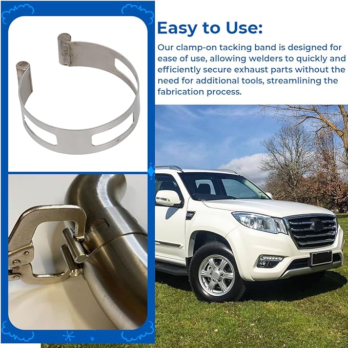4" (101.6MM) Stainless Exhaust Tacking Band Clamp-On For Welding Fabrication