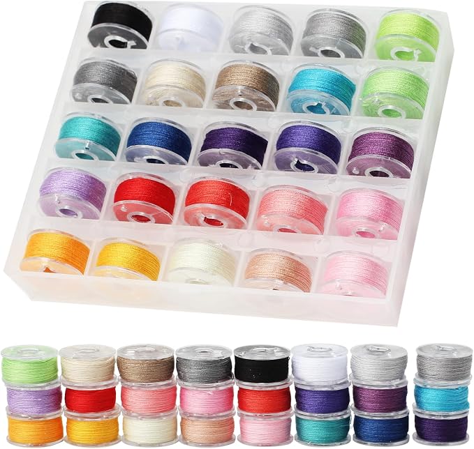 50Pcs Bobbins Sewing Threads Kit 25 Colors 500 Yards Sewing Polyester Thread - Image 4