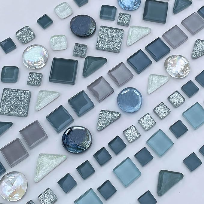 LITMIND 1.1 LB Gray Irregular Glass Mosaic Tiles - Image 2