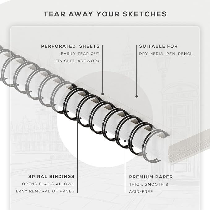 BEECHMORE BOOKS 9"x12" Spiral Bound Sketchbook - Image 3