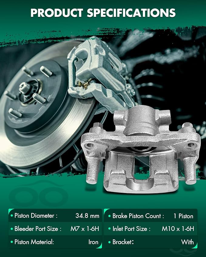 SCITOO 18B5038 Rear Right Disc Brake Caliper Assembly w/Bracket For Chrysler For 200/For Cirrus/For Sebring,For Dodge For Avenger/For Caliber,For Jeep For Compass/For Patriot,For Mitsubishi For Lancer