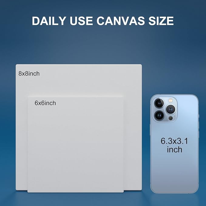 Artkey Canvas Panels 6x6 Inch 12-Pack, 10 oz Primed 100% Cotton White Blank - Image 6