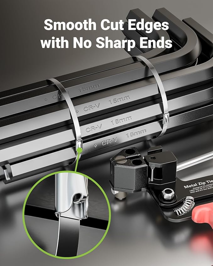 Metal Zip Tie Tool, Heavy Duty Zip Tie Cutter, Fasten and Cut Stainless Steel Cable Ties, for Outdoor Chain Link Fence Ties, Exhaust Pipe and Cables