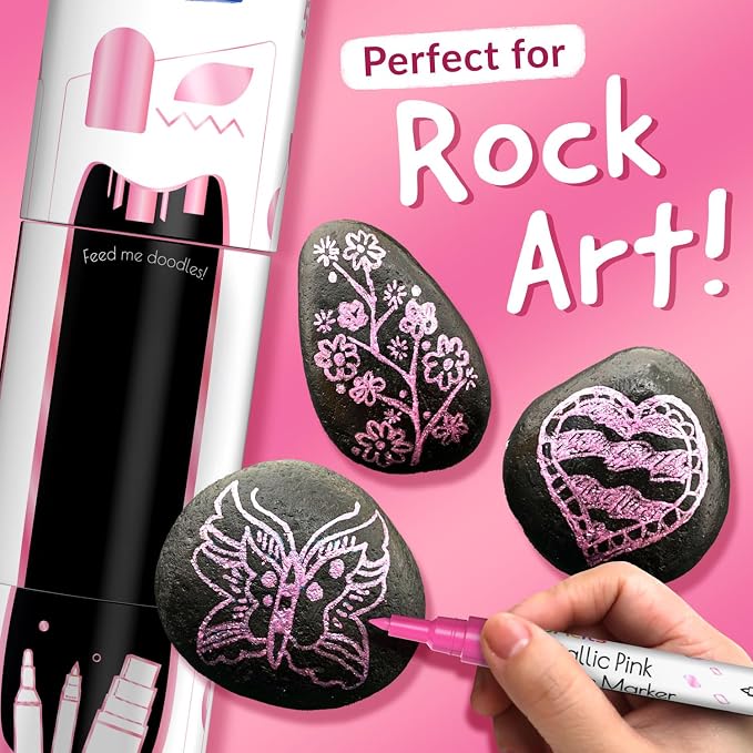 5 Acrylic Metallic Pink Paint Pen - Image 3