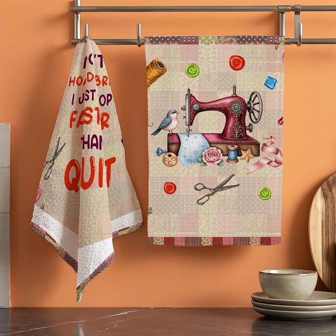 Quilters Gifts Kitchen Towels, Sewing Quilting Lovers Gifts Kitchen Towels - Image 3