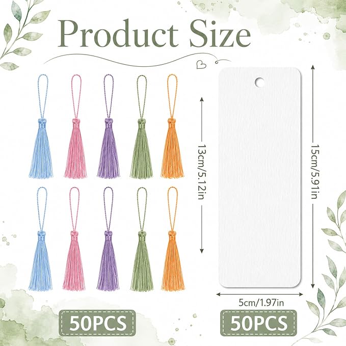 Piriuuo Blank Bookmark Making Kit, 5.9 X 2 Inch - Image 2