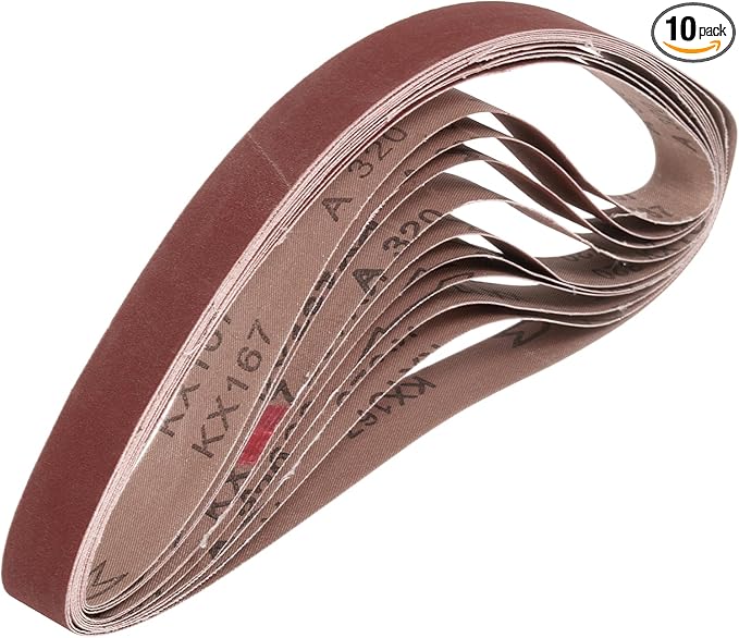 HARFINGTON 1-1/2 x 30 Inch Sanding Belts, 10 Pcs 320 Grits Aluminum Oxide Abrasive Belt Sander File Belt for Woodworking, Metal Polishing, Knife Sharpener