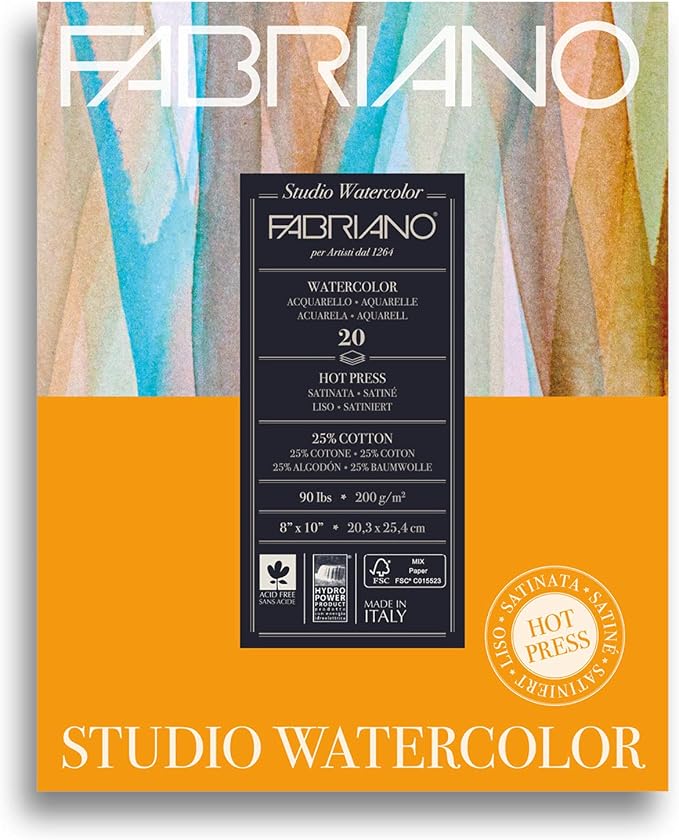 Fabriano Studio Watercolor Pad, 90 lb., 20 Sheets by Fabriano