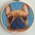 DIY Punch Needle Kits Cartoon Brown French Bulldog by Unknown