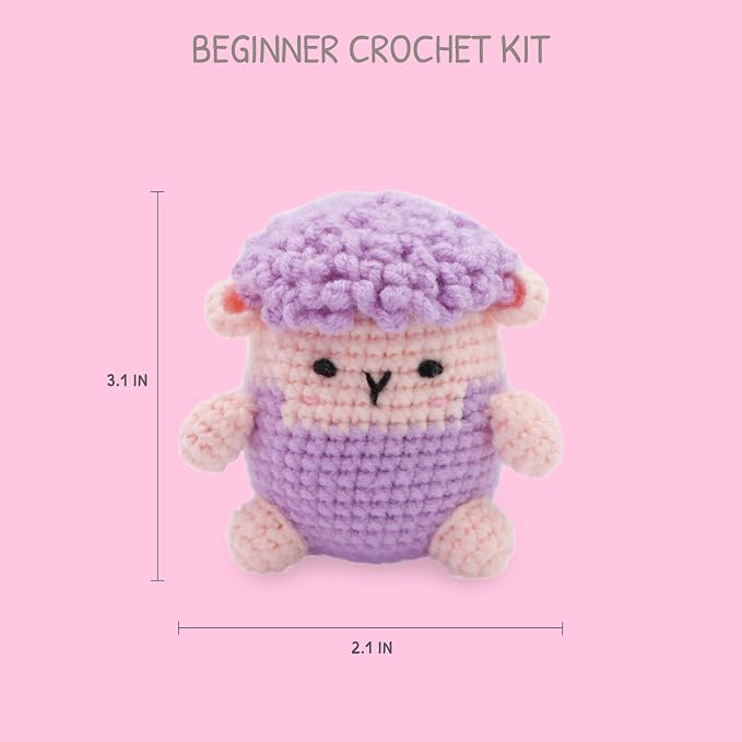 HOUSE CREATIVITY Crochet Kit for Beginners, Make a Fluffy Sheep, Amigurumi - Image 2