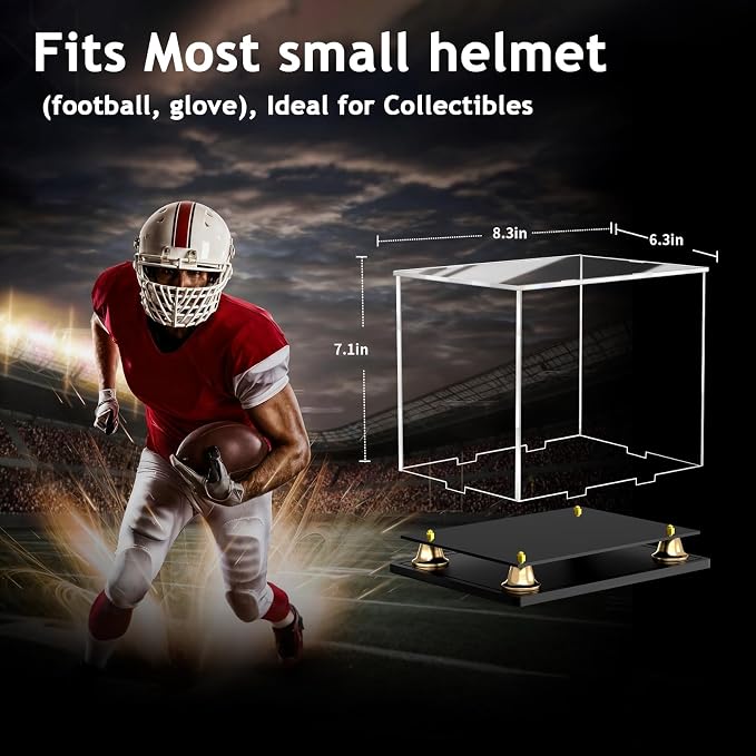 Mini Football Helmet Display Case Self-Assembly Dustproof Acrylic Display Case - Image 6