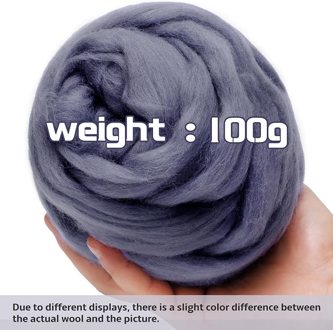 3.53oz Wool Roving, Fiber Roving Wool Top, Pure Wools, Chunky Yarn, Spinning - Image 2