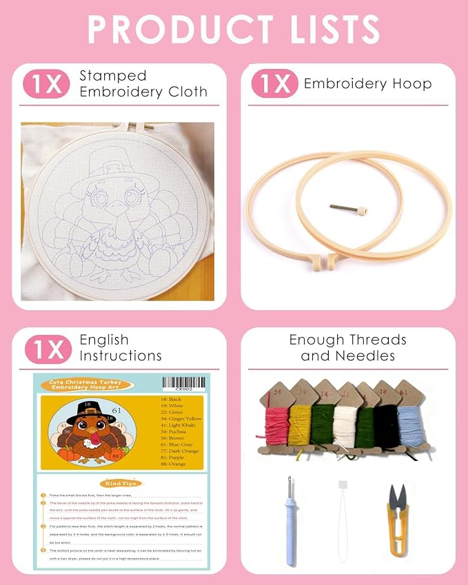 TCDZMYGS Turkey Punch Needle Kit, Thanksgiving Punch Needles Kits - Image 4