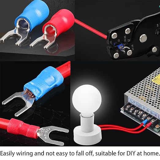 330PCS Crimp Connectors, 2.8mm 4.8mm 6.3mm Male and Female Spade Connector kit, 15 Types Crimp Terminals Electrical Connectors, Electrical Terminals Includes Spade Ring Fork Wire Connectors