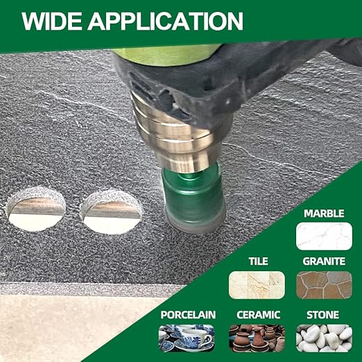 Diamond Core Drill Bit Kit - Dia 6/8/10/12/14/20/25/28/32/35/38mm Triangle Shank Vacuum Brazed Tile Hole Saws for Dry Drilling Porcelain Ceramic Tile Granite Marble Stone