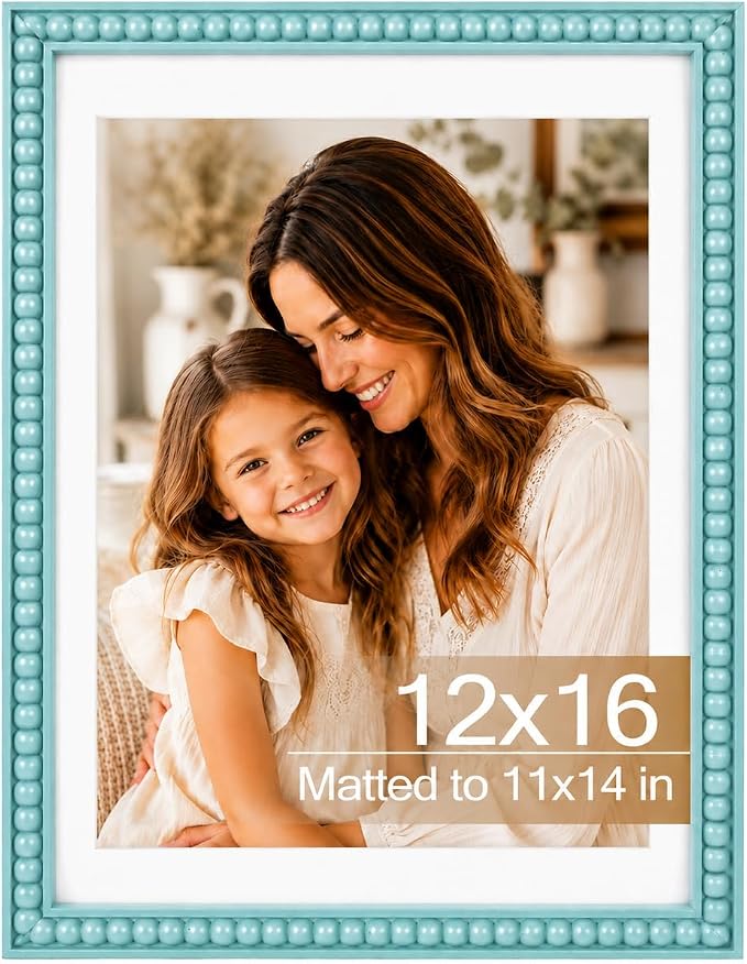 Solid Wood 12x16 Picture Frame Beaded Frame by QOTIB