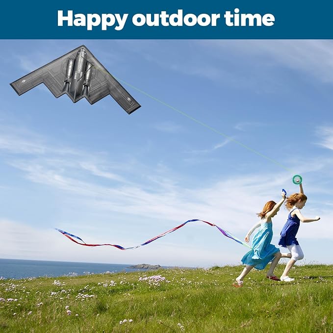 B2 Model Airplane Kite, Large Easy to Fly Kites Adults, 300FT String Reel - Image 3