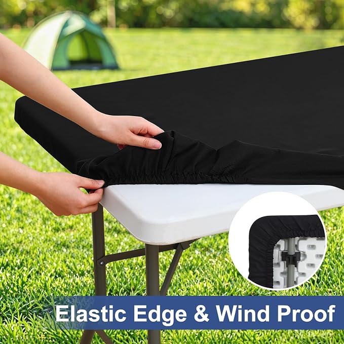 homing Rectangle Table Cloth Cover, Water-Resistant Polyester Elastic Fitted - Image 2
