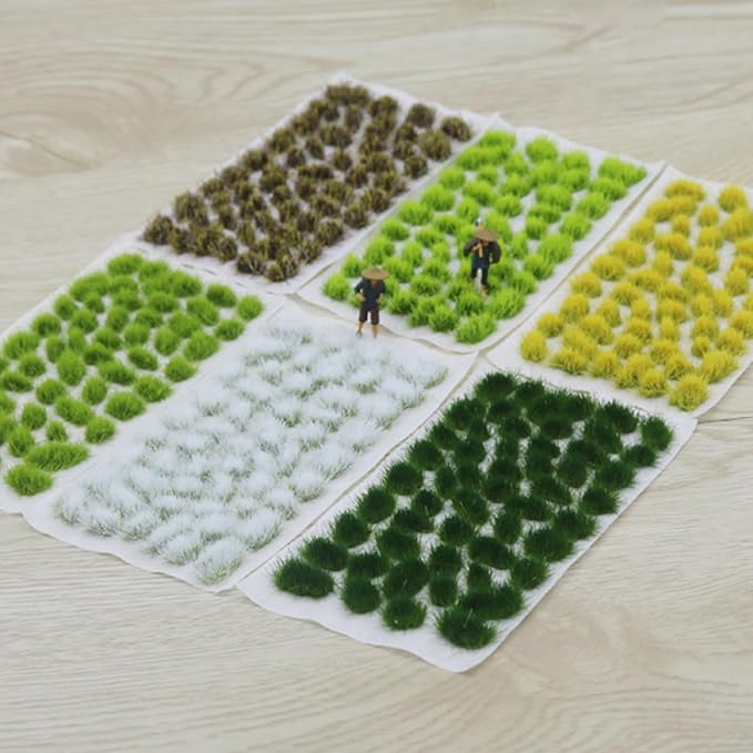 Woohome 78 PCS Model Grass Tufts 2 Size Static Grass Tuft Yellow Miniature - Image 8