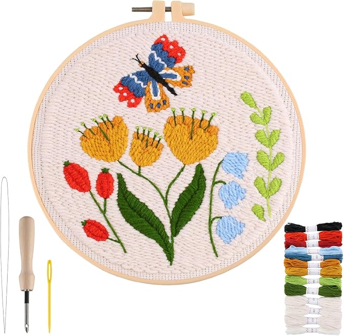Punch Needle Kit Adults Beginner- Step-by-Step Guide & Video, Including Punch by Biubee