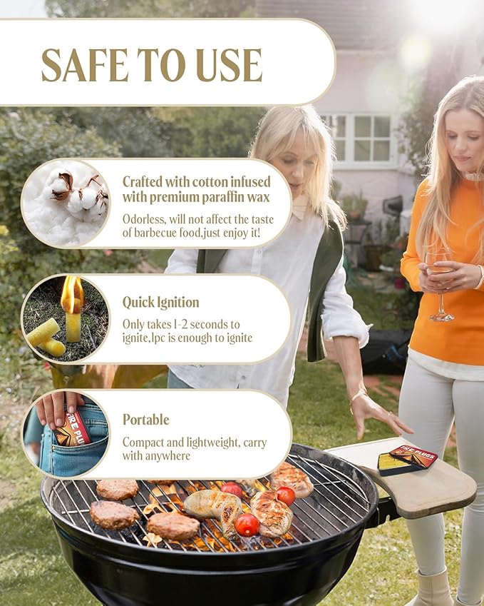 Fire Plugs Fire Starters - Windproof Fire Starter for Campfires Long Brun Time - Fire Starters for Fireplace,Chimney,BBQ Grill,Camping Fire,Wood Stove - Emergency Survival Tools 24pcs