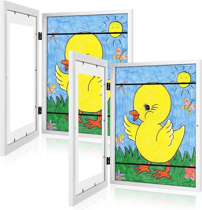 Kids Art Frames, 10x12.5 Front Opening Kids Artwork Frames Changeable, Holds 50 by GULETHUN