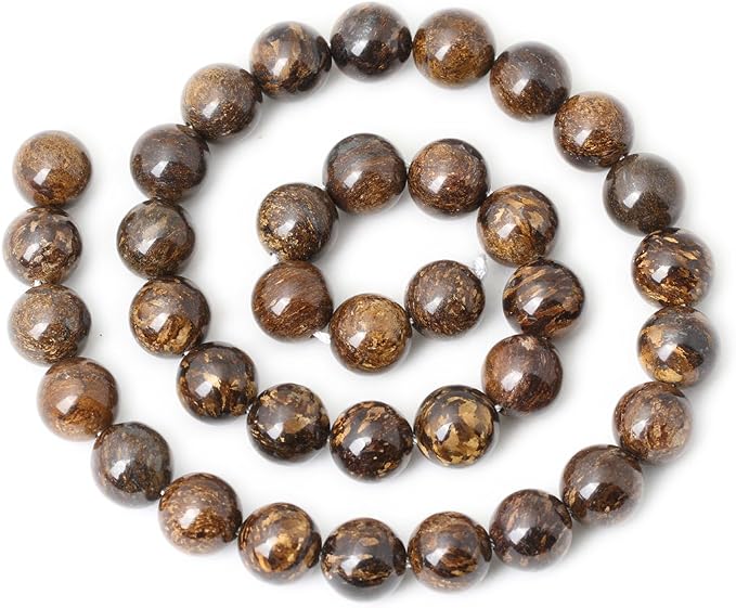 35PCS 10mm Natural Bronzite Gemstone Round Loose Beads - Image 2